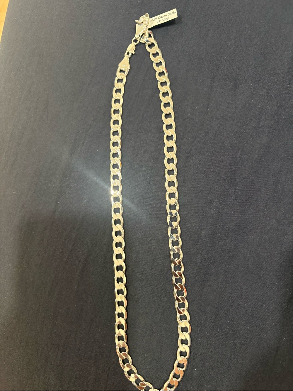 Silver Cuban Link Chain Necklace for Men